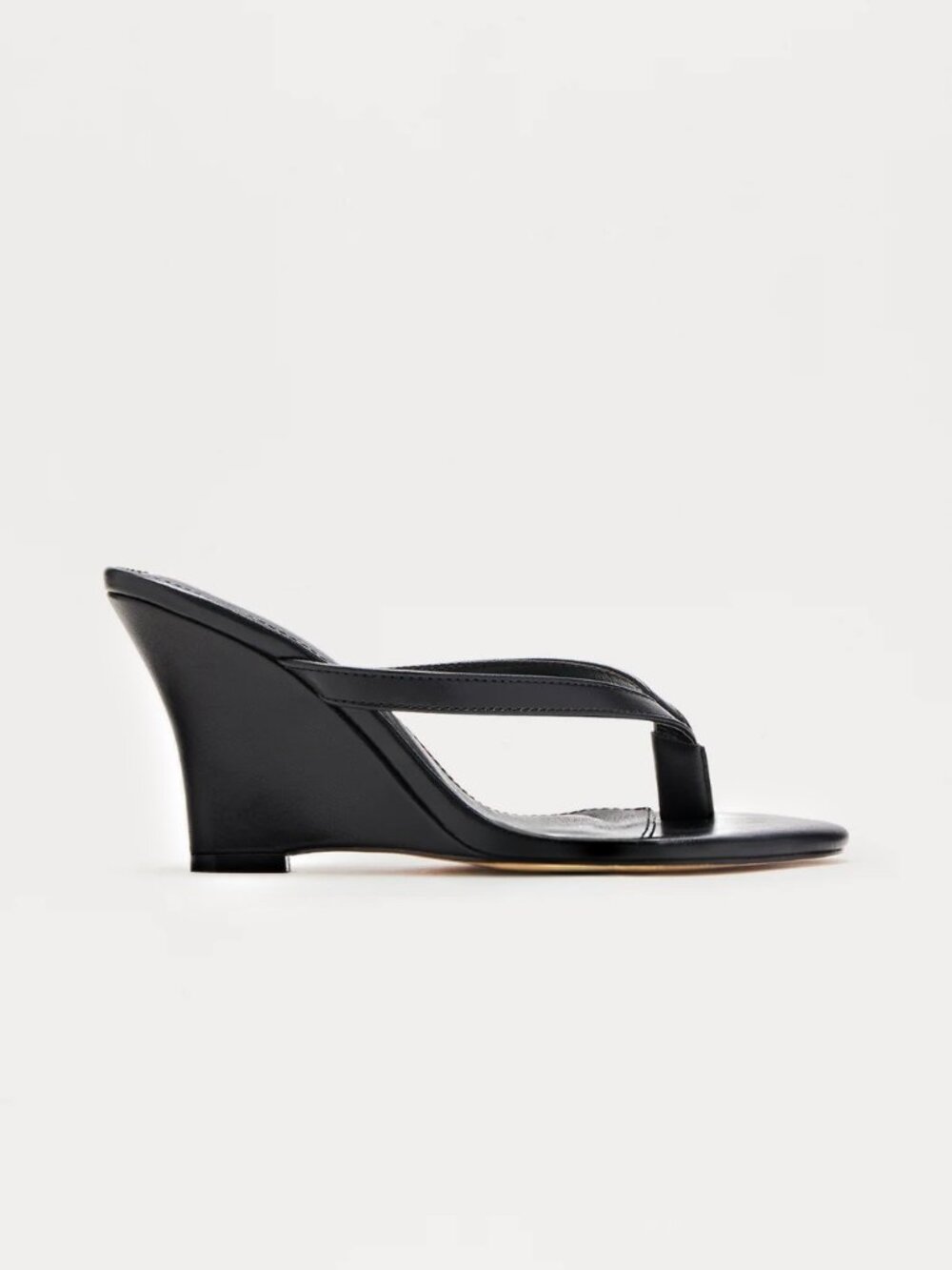 Fashion Nova Black Thong Wedges